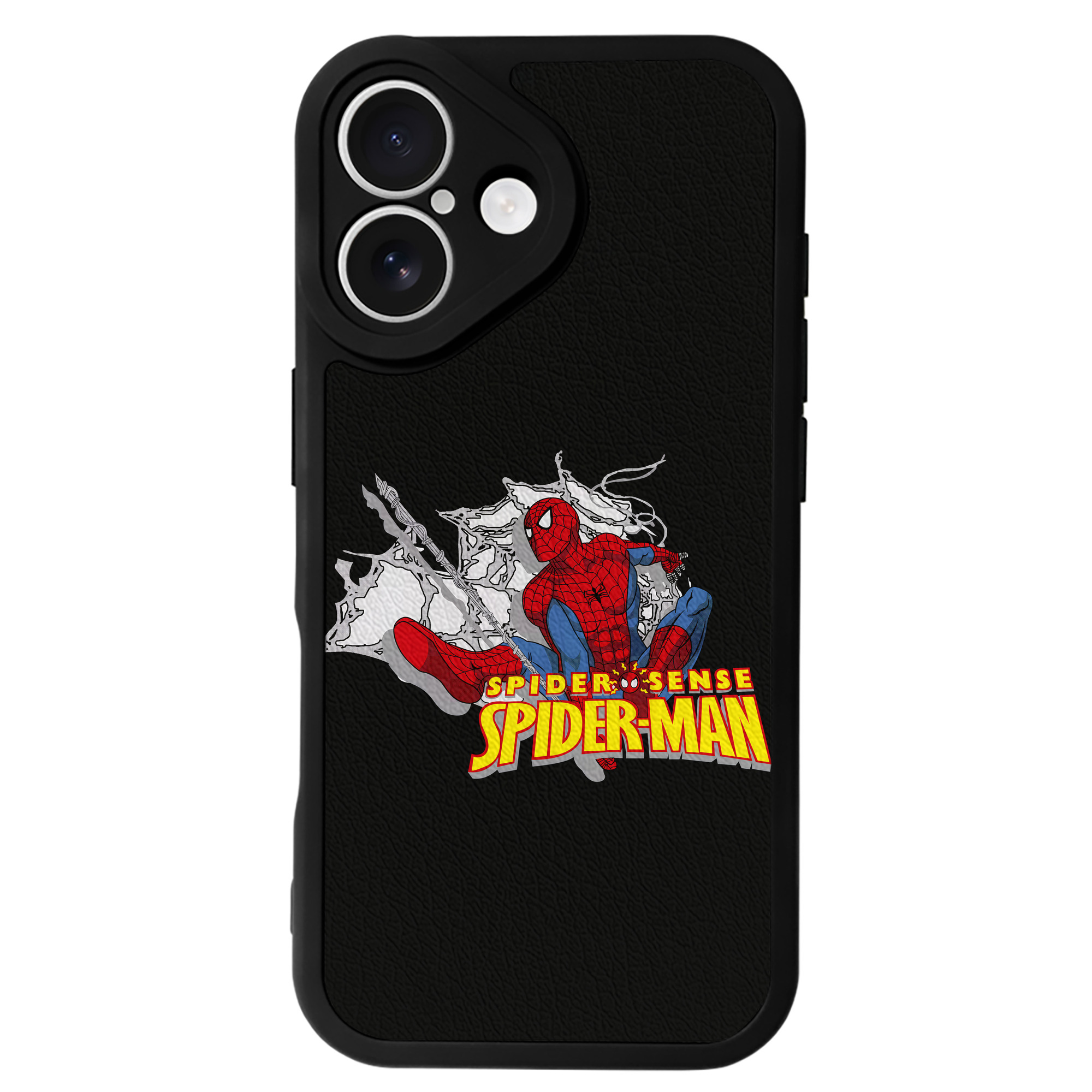 （画像用） Spider Man スパイダーマン 【iPhone 16シリーズ対応】シリコンスマホケース（レザー調） 材質：シリコン